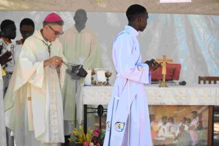 Bishop Damiano (L), and Deacon Christopher (R)