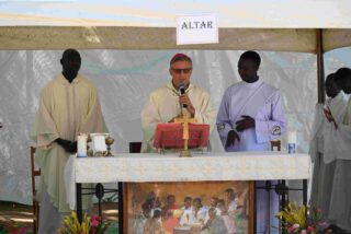 Bishop Damiano giving a homily