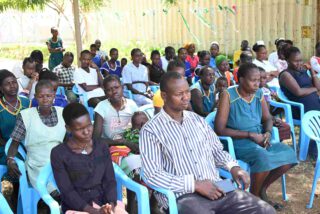Staff and patients during mass