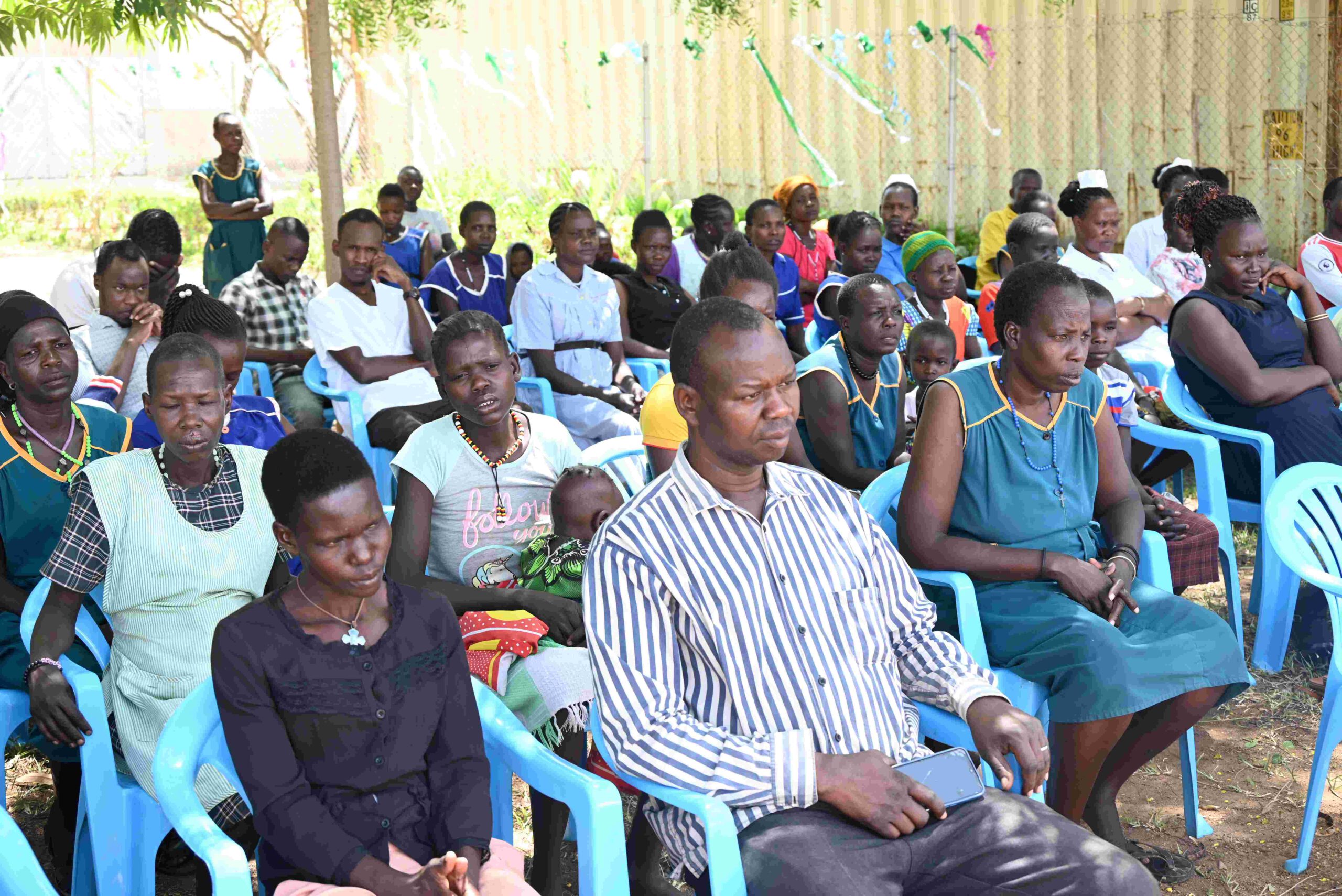 Staff and patients during mass Staff and patients during mass