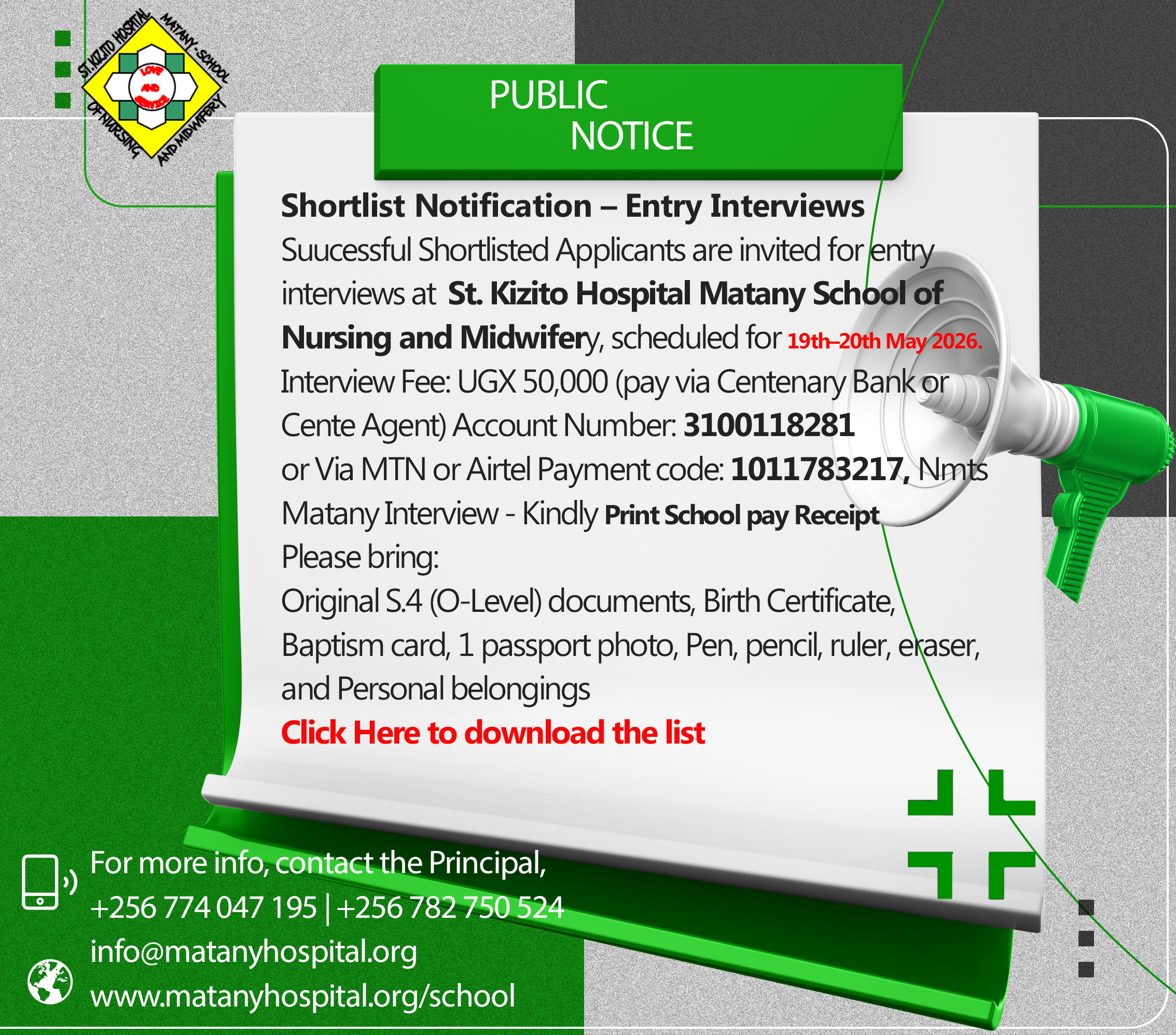Shortlisted Applicants 2026-05 Matany HTI